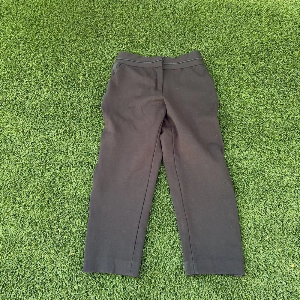 SANDRO Trousers Women's (EU) 40 Size Small Black Stripe Pockets Career